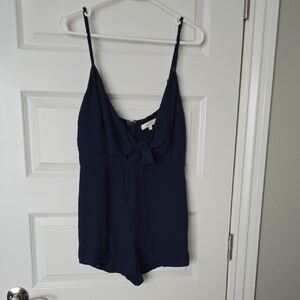 Honey Belle Deep Blue Bow-Tie Romper